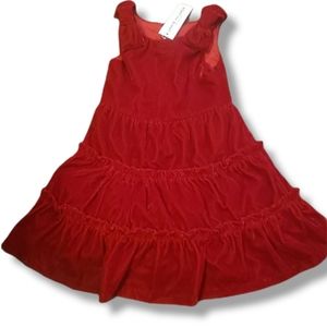 Janie and Jack Red Velvet Holiday Dress Size 2 Toddler